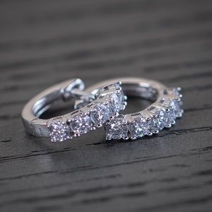 White Gold Diamond Hoop Earrings